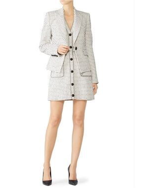 Veronica Beard Hossana dickey White and Black Tweed Blazer Jacket 2 Like New